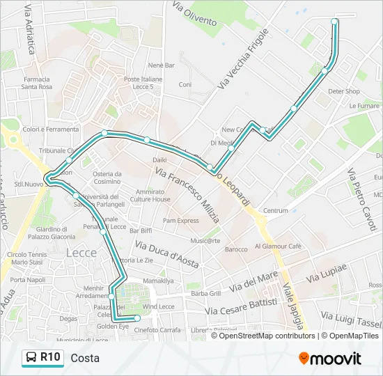 R10 Bus Line Map