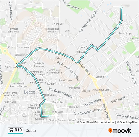 Rota da linha r10: horários, paradas e mapas - Cantão (Atualizado)