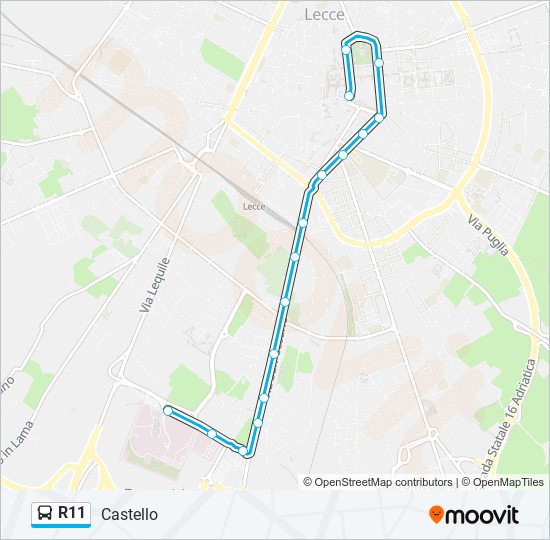 Percorso linea bus R11