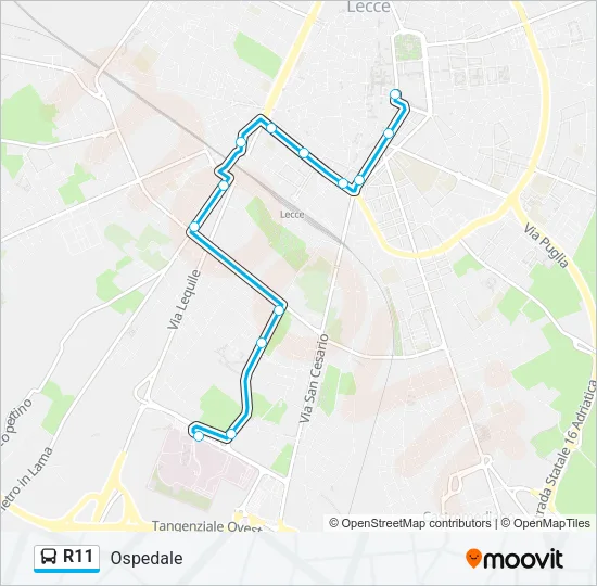 R11 Bus Line Map