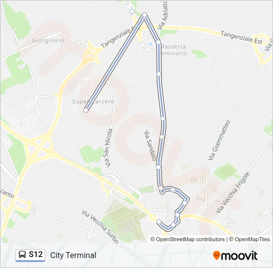 S12 Bus Line Map