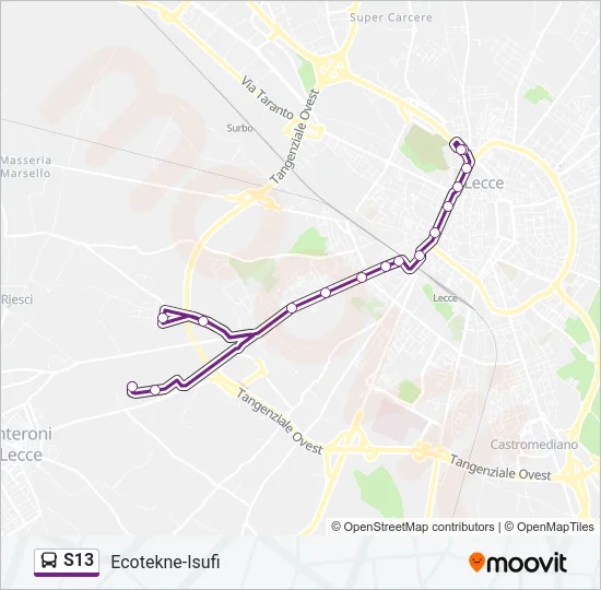 S13 Bus Line Map