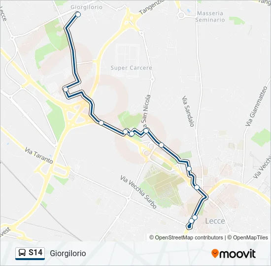 S14 Bus Line Map