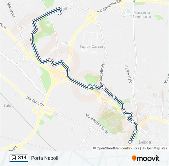 S14 Bus Line Map