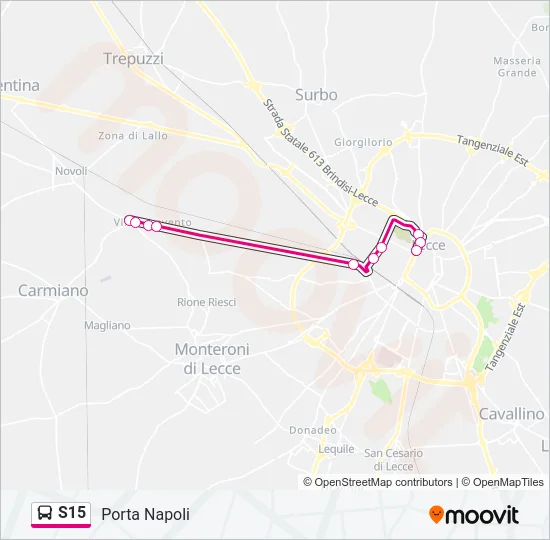 S15 Bus Line Map
