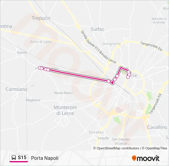 S15 Bus Line Map