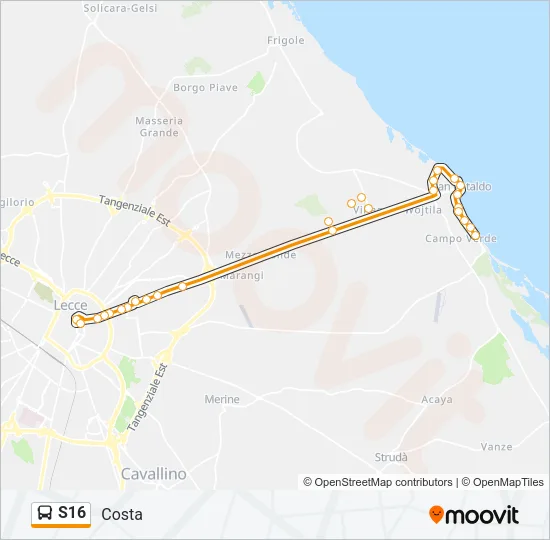 S16 Bus Line Map