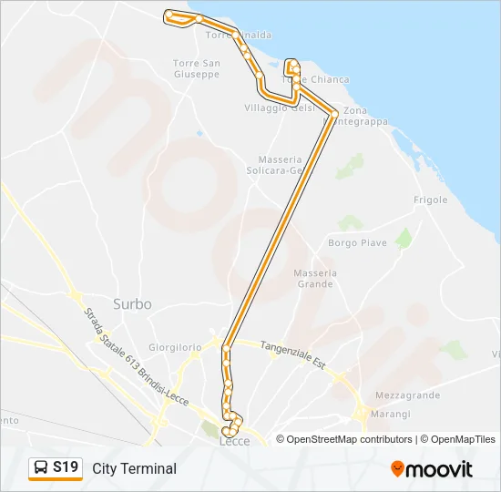 S19 Bus Line Map