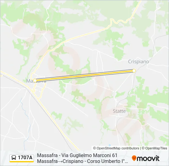 1707A Bus Line Map