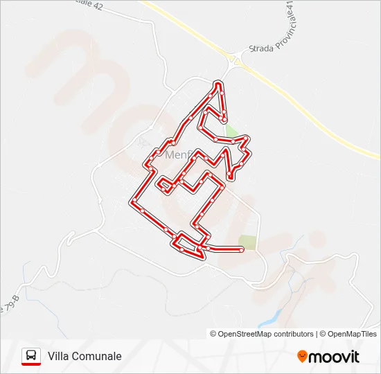 Percorso linea bus MENFI
