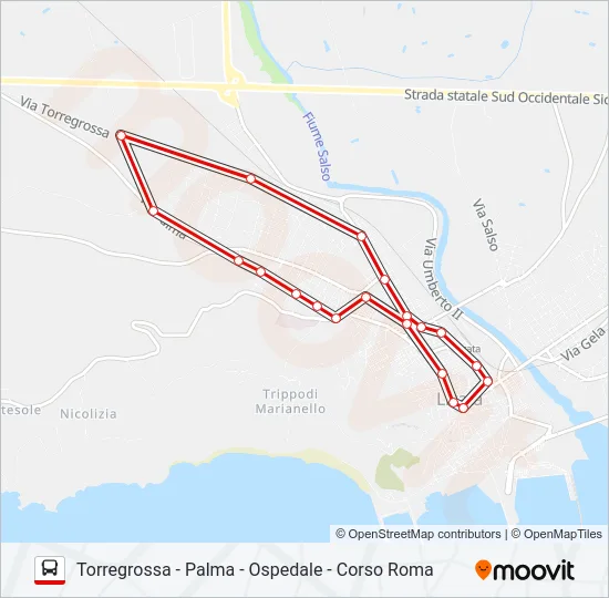 1 Bus Line Map