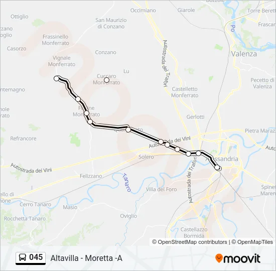 045 Bus Line Map