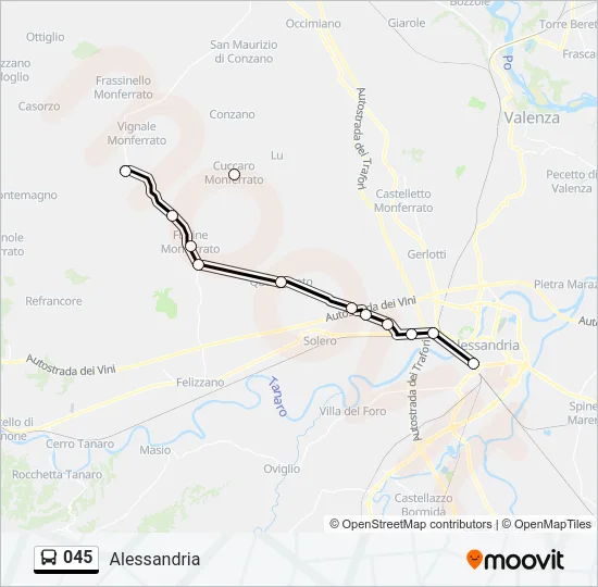 045 Bus Line Map