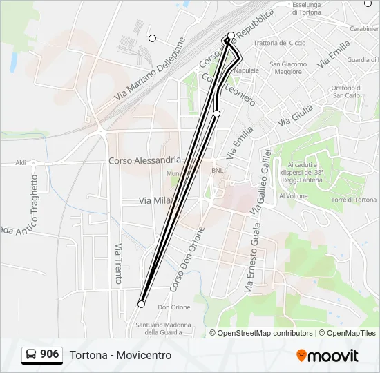 906 Bus Line Map