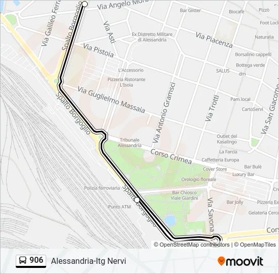 906 Bus Line Map