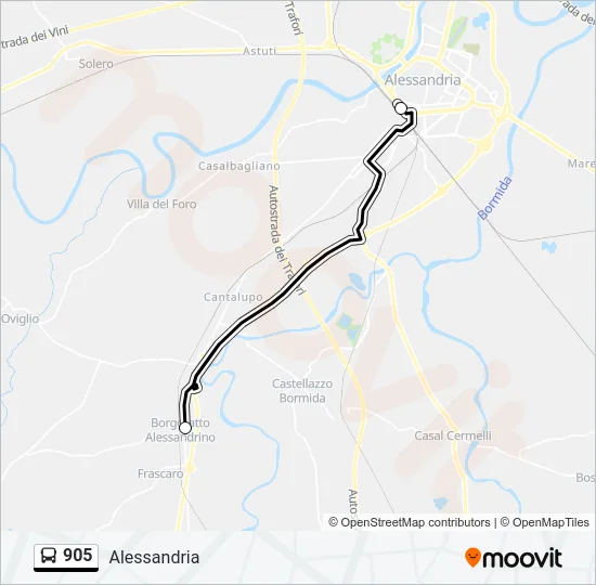 905 Bus Line Map