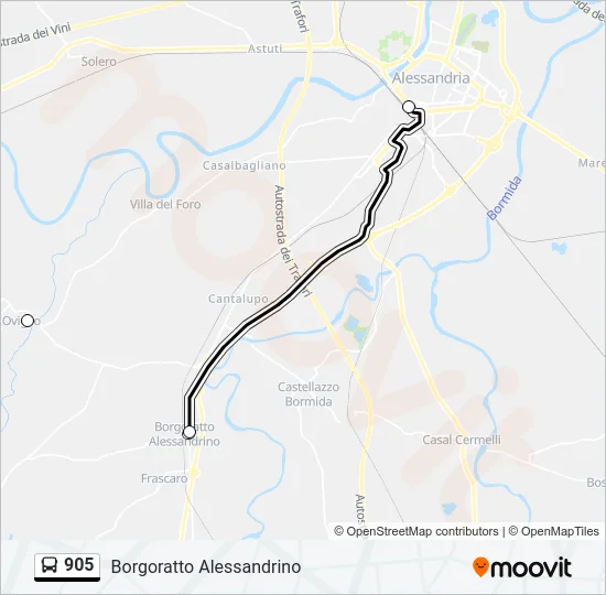 905 Bus Line Map