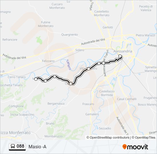 Percorso linea bus 088