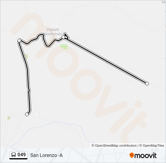 Percorso linea bus 049