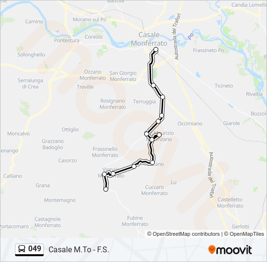 Percorso linea bus 049