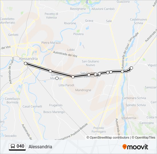 Percorso linea bus 040