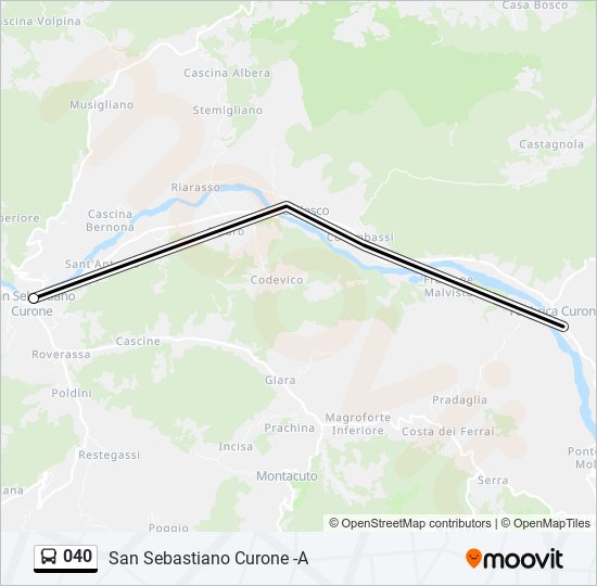Percorso linea bus 040