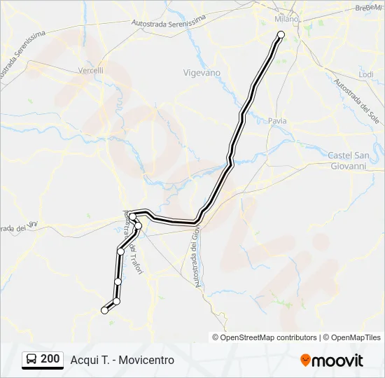 200 Bus Line Map