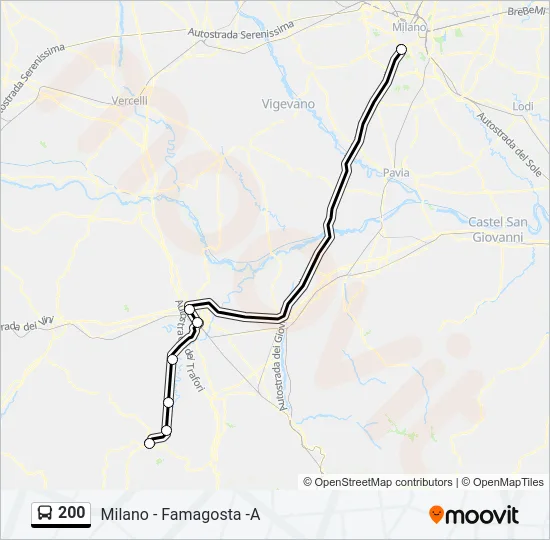 200 Bus Line Map