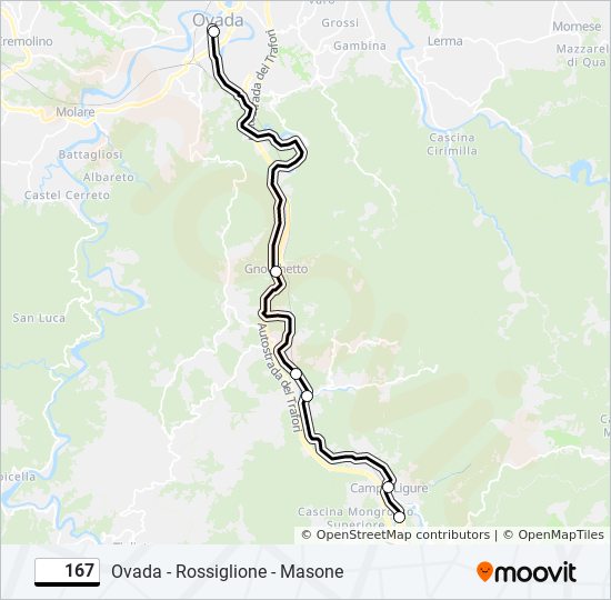 Percorso linea bus 167