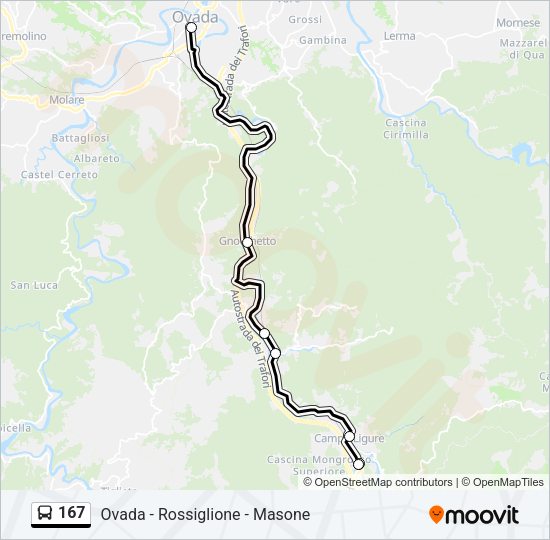 Percorso linea bus 167