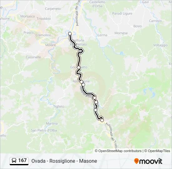 167 Bus Line Map