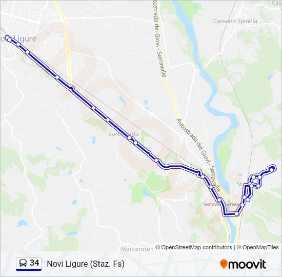 34 Bus Line Map