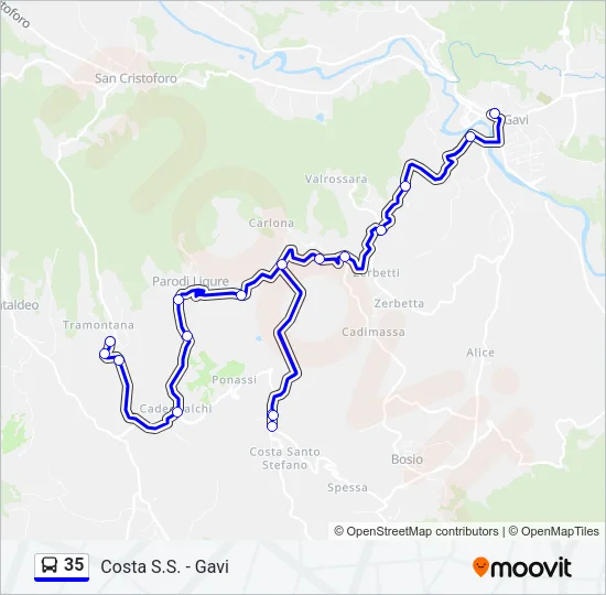 35 Bus Line Map