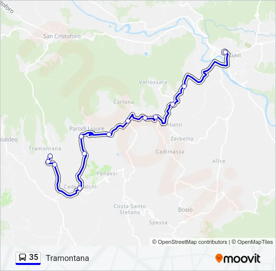 35 Bus Line Map