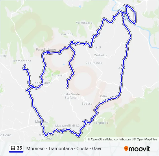 35 Bus Line Map