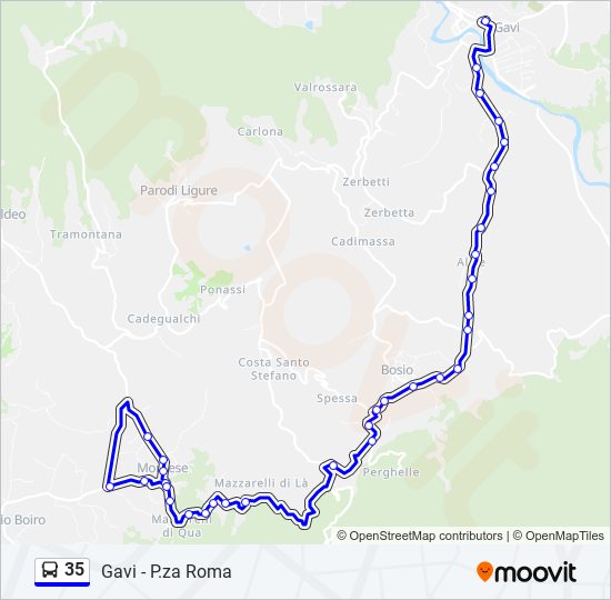 Percorso linea bus 35