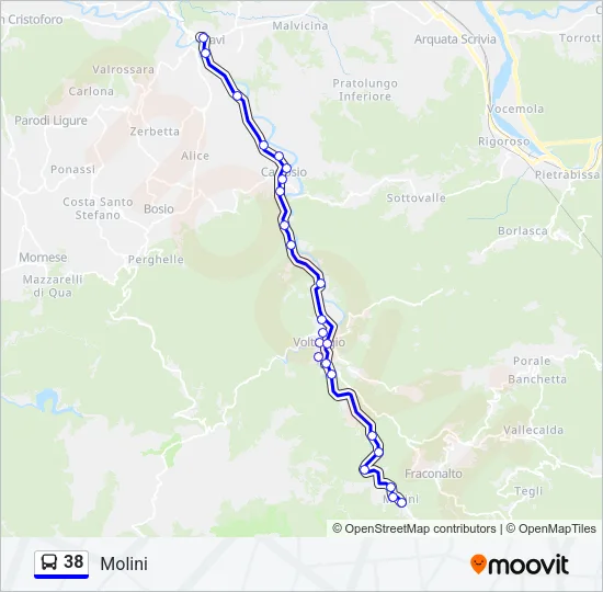 38 Bus Line Map