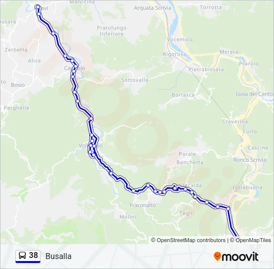 38 Bus Line Map