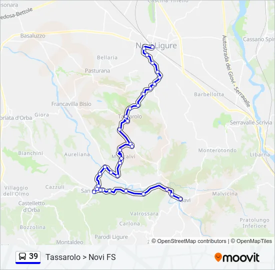 39 Bus Line Map