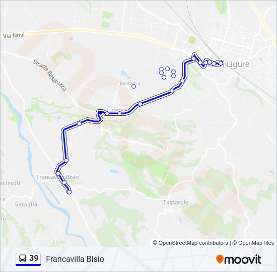 Percorso linea bus 39