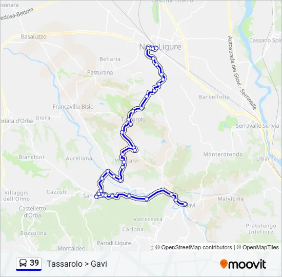 39 Bus Line Map