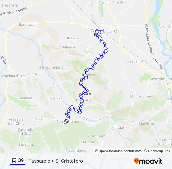 39 Bus Line Map
