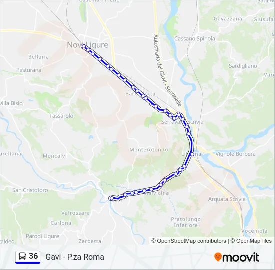 36 Bus Line Map
