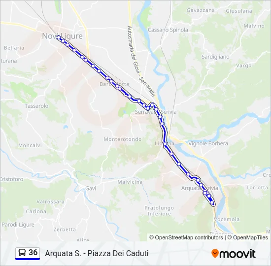 36 Bus Line Map