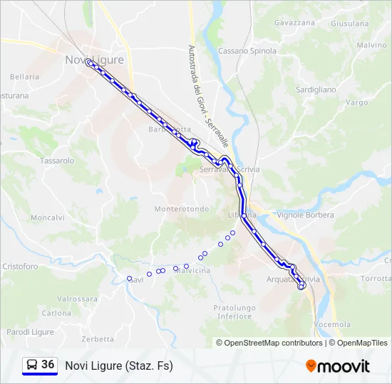 36 Bus Line Map