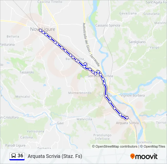 36 Bus Line Map