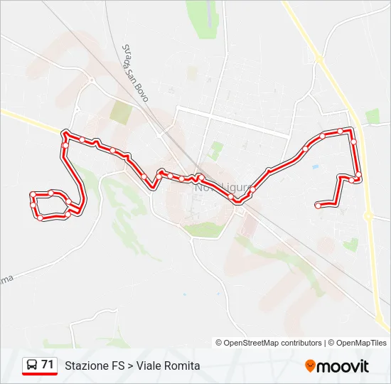 71 Bus Line Map