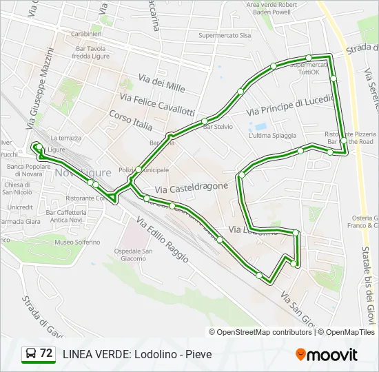 72 Bus Line Map