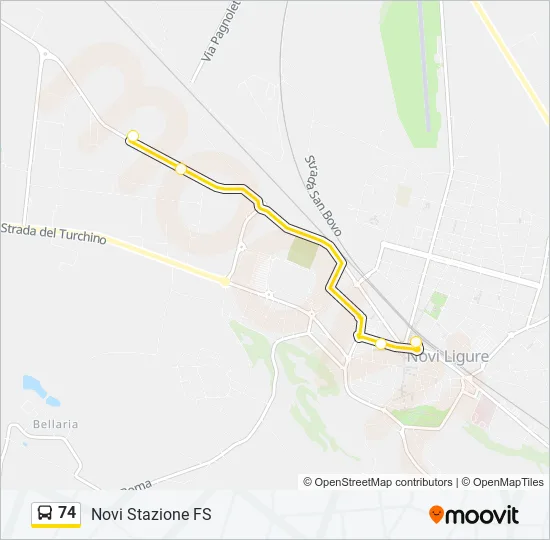 74 Bus Line Map