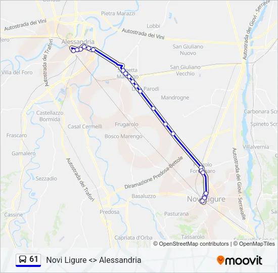 61 Bus Line Map